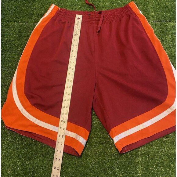Virginia Tech Hokies shorts mens large red orange adidas basketball VT 24 - Picture 7 of 9